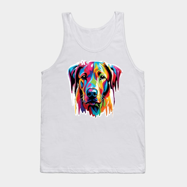 Dog Head Dripping Rainbow Graffiti Tank Top by VictoriaLehnard